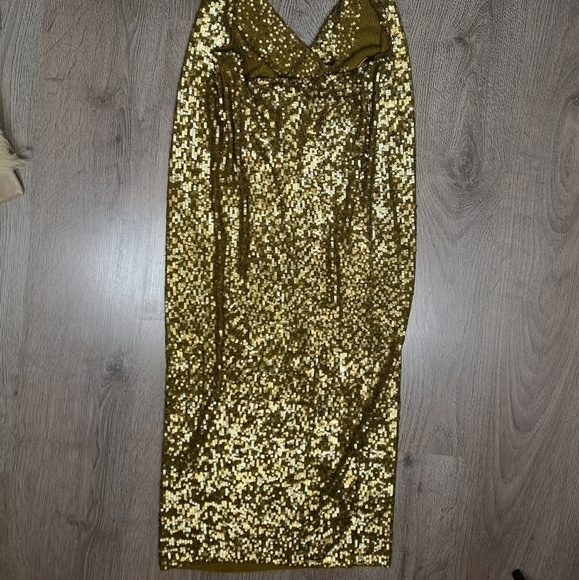 Luxury Vintage Knit Cashmere Sequins Maxi Dress -- Donna Karan - Picture 10 of 13